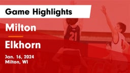 Milton  vs Elkhorn  Game Highlights - Jan. 16, 2024