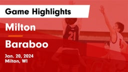 Milton  vs Baraboo  Game Highlights - Jan. 20, 2024