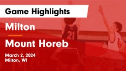 Milton  vs Mount Horeb  Game Highlights - March 2, 2024
