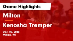 Milton  vs Kenosha Tremper Game Highlights - Dec. 28, 2018
