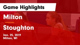 Milton  vs Stoughton  Game Highlights - Jan. 25, 2019