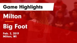 Milton  vs Big Foot  Game Highlights - Feb. 2, 2019
