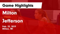 Milton  vs Jefferson  Game Highlights - Feb. 23, 2019