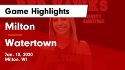 Milton  vs Watertown  Game Highlights - Jan. 10, 2020