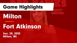 Milton  vs Fort Atkinson  Game Highlights - Jan. 28, 2020