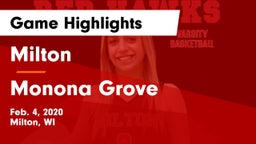Milton  vs Monona Grove  Game Highlights - Feb. 4, 2020
