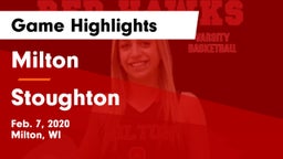 Milton  vs Stoughton  Game Highlights - Feb. 7, 2020