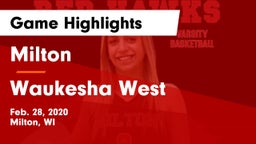 Milton  vs Waukesha West  Game Highlights - Feb. 28, 2020