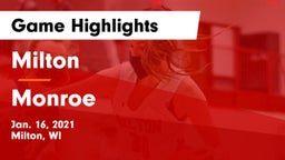 Milton  vs Monroe  Game Highlights - Jan. 16, 2021