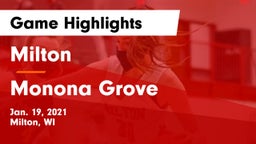 Milton  vs Monona Grove  Game Highlights - Jan. 19, 2021