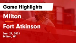 Milton  vs Fort Atkinson  Game Highlights - Jan. 27, 2021