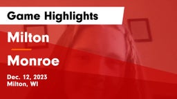 Milton  vs Monroe  Game Highlights - Dec. 12, 2023