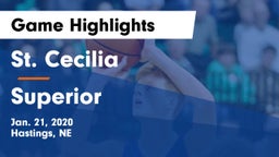 St. Cecilia  vs Superior  Game Highlights - Jan. 21, 2020