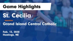 St. Cecilia  vs Grand Island Central Catholic Game Highlights - Feb. 13, 2020