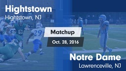 Matchup: Hightstown High vs. Notre Dame  2016