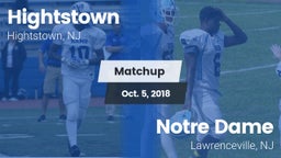 Matchup: Hightstown High vs. Notre Dame  2018