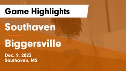 Southaven  vs Biggersville  Game Highlights - Dec. 9, 2023