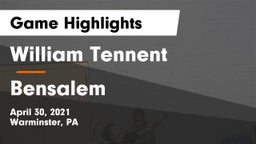 William Tennent  vs Bensalem  Game Highlights - April 30, 2021