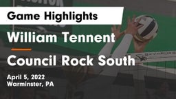 William Tennent  vs Council Rock South  Game Highlights - April 5, 2022