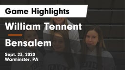 William Tennent  vs Bensalem  Game Highlights - Sept. 23, 2020