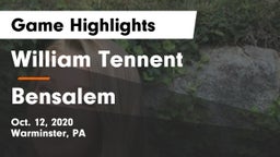William Tennent  vs Bensalem Game Highlights - Oct. 12, 2020