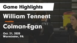 William Tennent  vs Colman-Egan  Game Highlights - Oct. 21, 2020