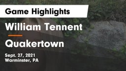 William Tennent  vs Quakertown Game Highlights - Sept. 27, 2021