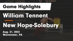 William Tennent  vs New Hope-Solebury  Game Highlights - Aug. 31, 2022