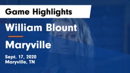 William Blount  vs Maryville  Game Highlights - Sept. 17, 2020