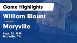 William Blount  vs Maryville  Game Highlights - Sept. 29, 2020