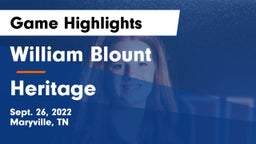 William Blount  vs Heritage  Game Highlights - Sept. 26, 2022