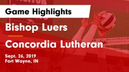 Bishop Luers  vs Concordia Lutheran  Game Highlights - Sept. 26, 2019
