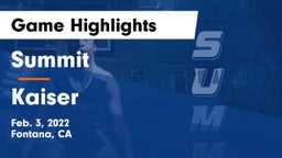 Summit  vs Kaiser  Game Highlights - Feb. 3, 2022