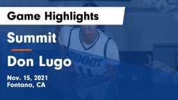 Summit  vs Don Lugo  Game Highlights - Nov. 15, 2021