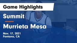 Summit  vs Murrieta Mesa  Game Highlights - Nov. 17, 2021