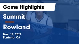 Summit  vs Rowland  Game Highlights - Nov. 18, 2021