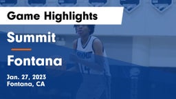 Summit  vs Fontana  Game Highlights - Jan. 27, 2023