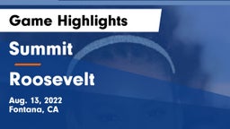 Summit  vs Roosevelt Game Highlights - Aug. 13, 2022