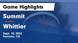 Summit  vs Whittier  Game Highlights - Sept. 10, 2022