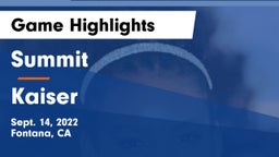 Summit  vs Kaiser  Game Highlights - Sept. 14, 2022