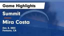 Summit  vs Mira Costa Game Highlights - Oct. 8, 2022