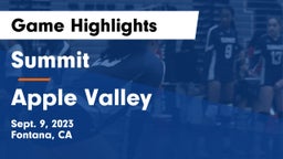Summit  vs Apple Valley Game Highlights - Sept. 9, 2023