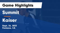 Summit  vs Kaiser  Game Highlights - Sept. 26, 2023