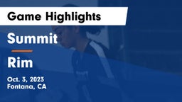 Summit  vs Rim Game Highlights - Oct. 3, 2023