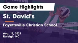 St. David's  vs Fayetteville Christian School Game Highlights - Aug. 13, 2022
