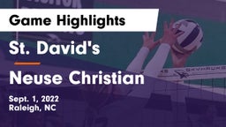 St. David's  vs Neuse Christian Game Highlights - Sept. 1, 2022