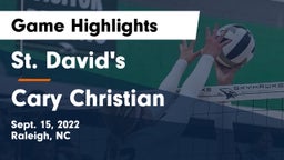 St. David's  vs Cary Christian  Game Highlights - Sept. 15, 2022