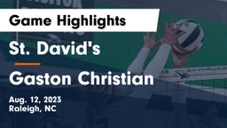 St. David's  vs Gaston Christian Game Highlights - Aug. 12, 2023