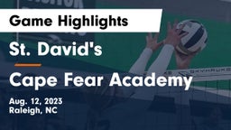 St. David's  vs Cape Fear Academy Game Highlights - Aug. 12, 2023