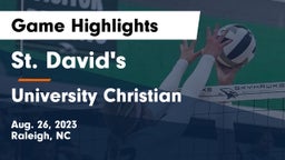 St. David's  vs University Christian  Game Highlights - Aug. 26, 2023